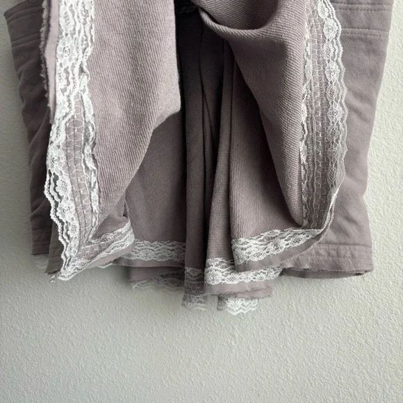 Anthropologie Daily Practice Goal Line Twofer Mini Dress White and Gray Lacey Lg - Picture 9 of 14